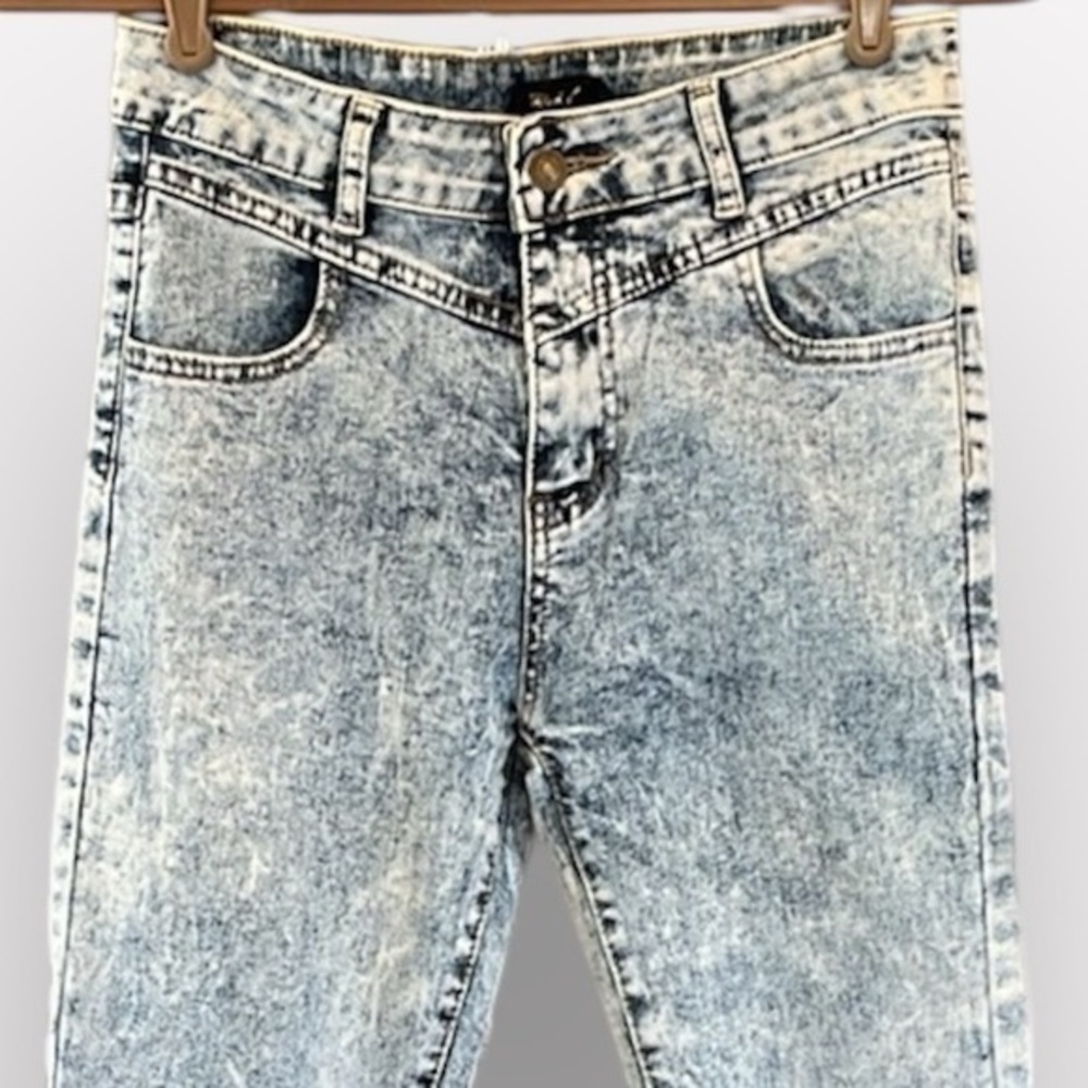 🇪🇸🐠Pink Label Blue Acid Wash Denim Jeans Western Rodeo Country Americana size 7